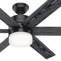 Hunter Fan 54 inch Casual Matte Black Indoor Ceiling Fan with Light Kit and Remote Control (Certified Refurbished)