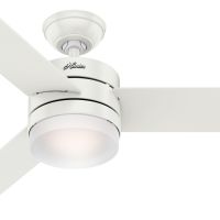 Hunter Fan 54 inch Contemporary Fresh White Indoor Ceiling Fan with Light Kit and Remote Control (Certified Refurbished)