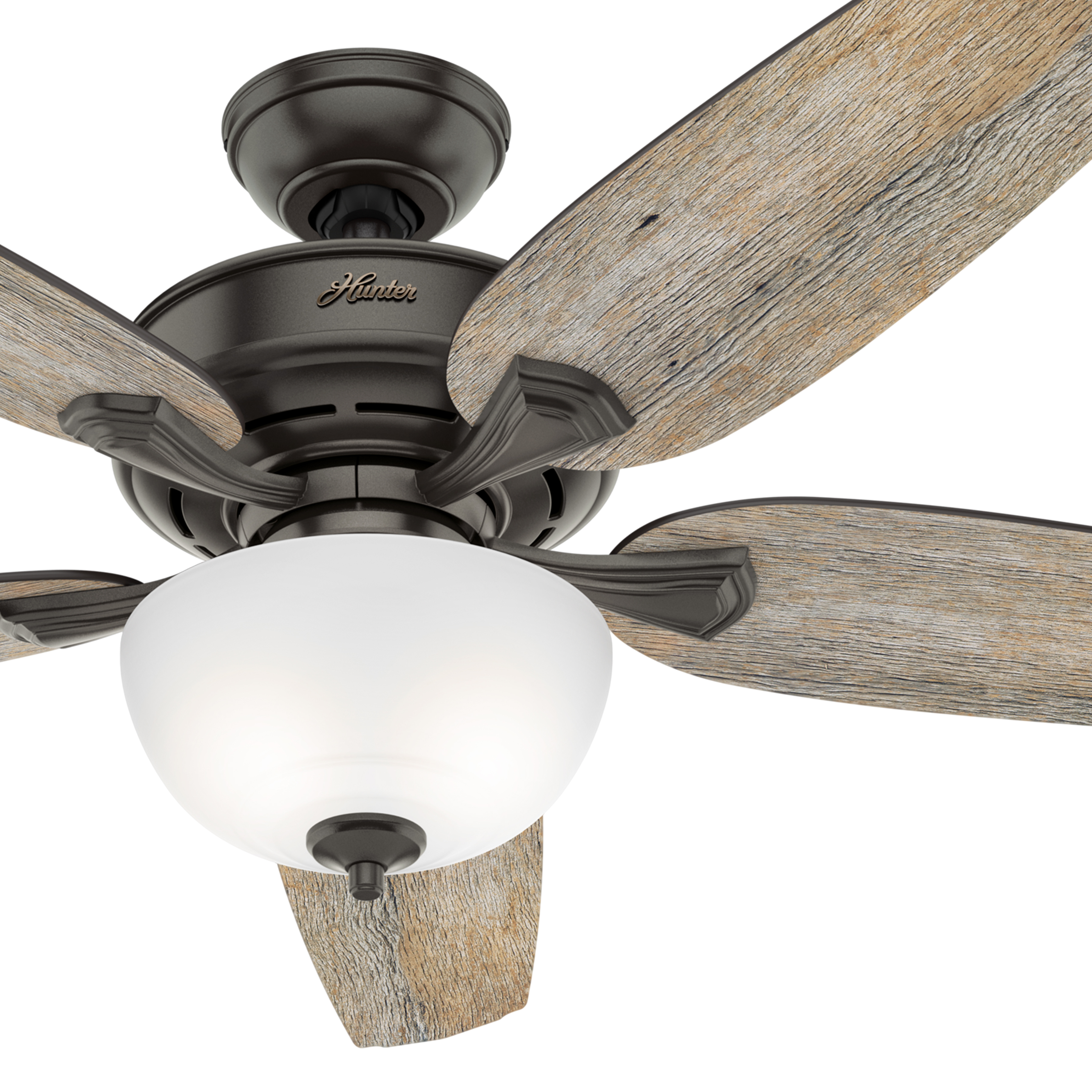 Details about   54" Noble Bronze Light Grey Oak Indoor LED Ceiling Fan Cased White Bowl Light 